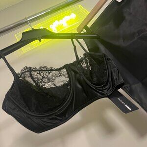 NEW Sexy Satin Skirt & Bustier Set (black) - Size Large